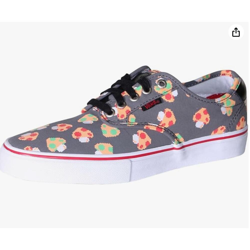 VANS Chima Ferguson Pro x Nintendo Mushrooms Canvas Sneaker 9 M/ 10.5 W Gray